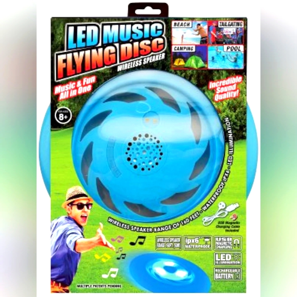 NWT Blazing Ledz Toy LED Music Flying Disc Wireless Speaker